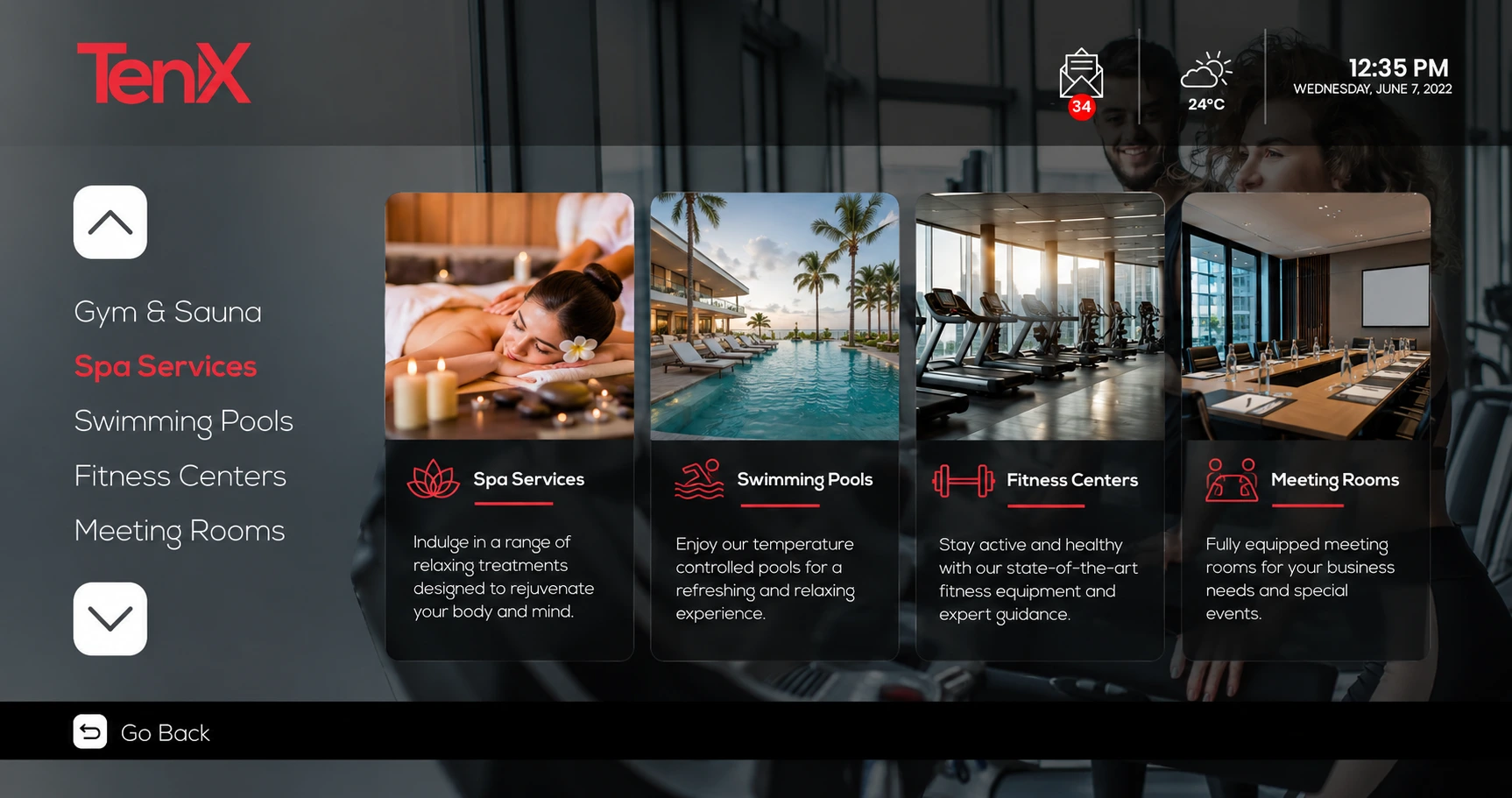 Hotel IPTV SoftwareHotel Facilities ui