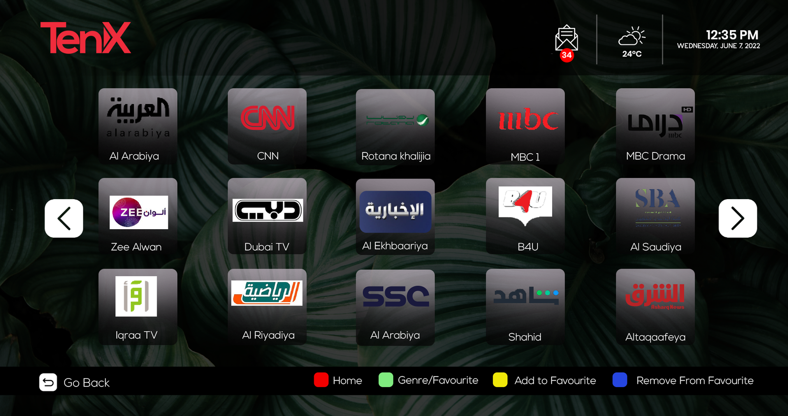 IPTV Software UI For Channel Selection