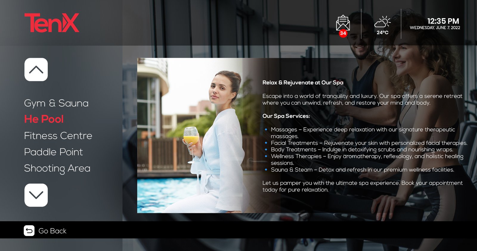 IPTV Software UI For Hotel Amenities