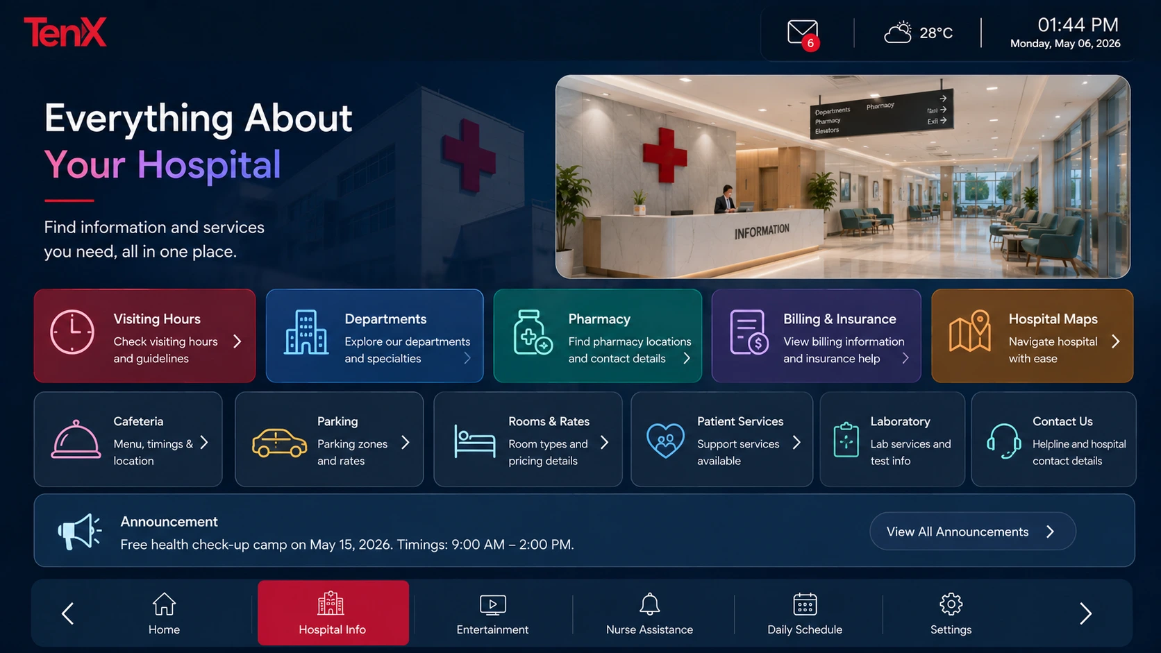 hospital iptv software Everything About Your Hospital in One Place ui