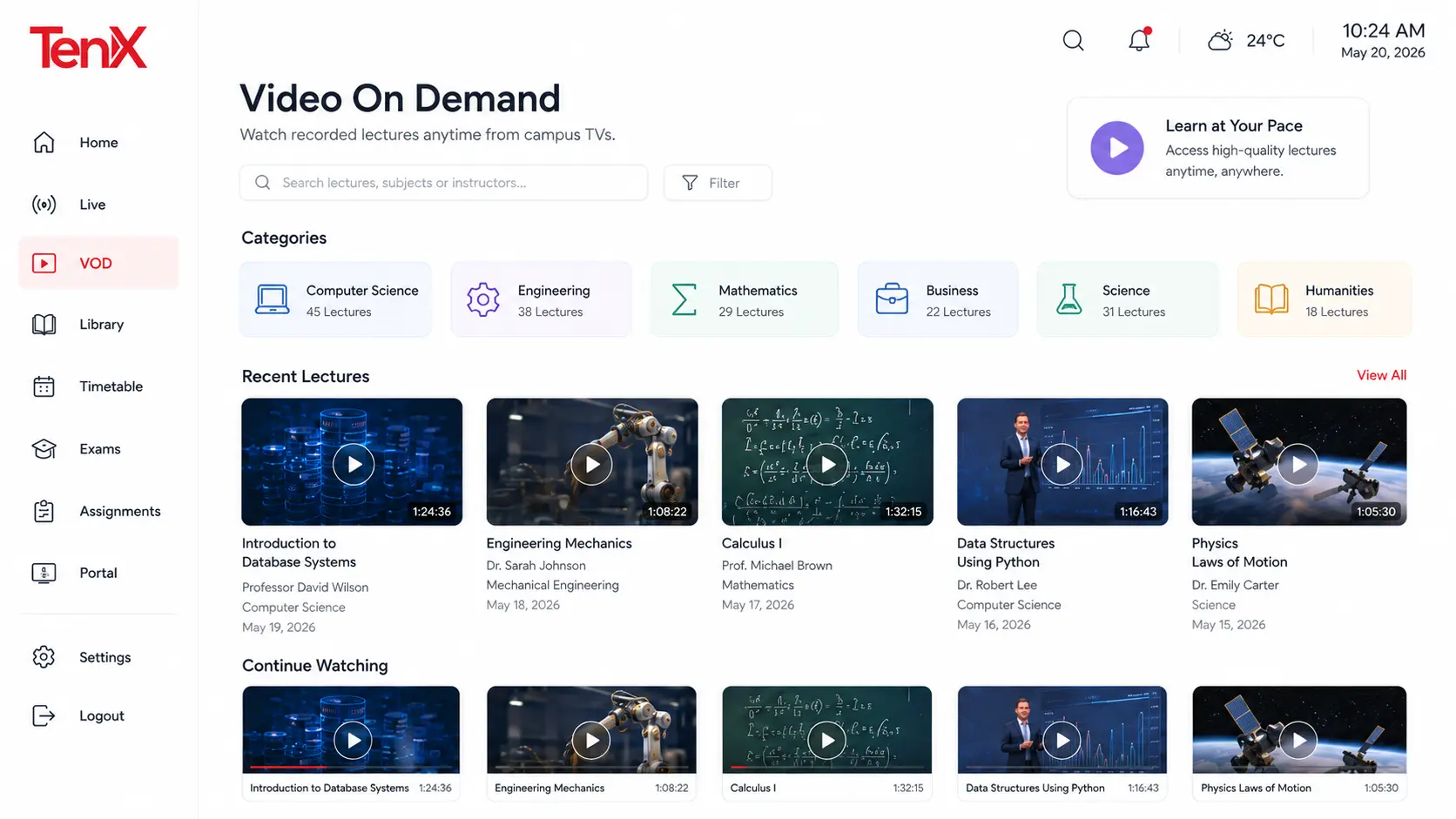 educational iptv software vedio on demand ui screen