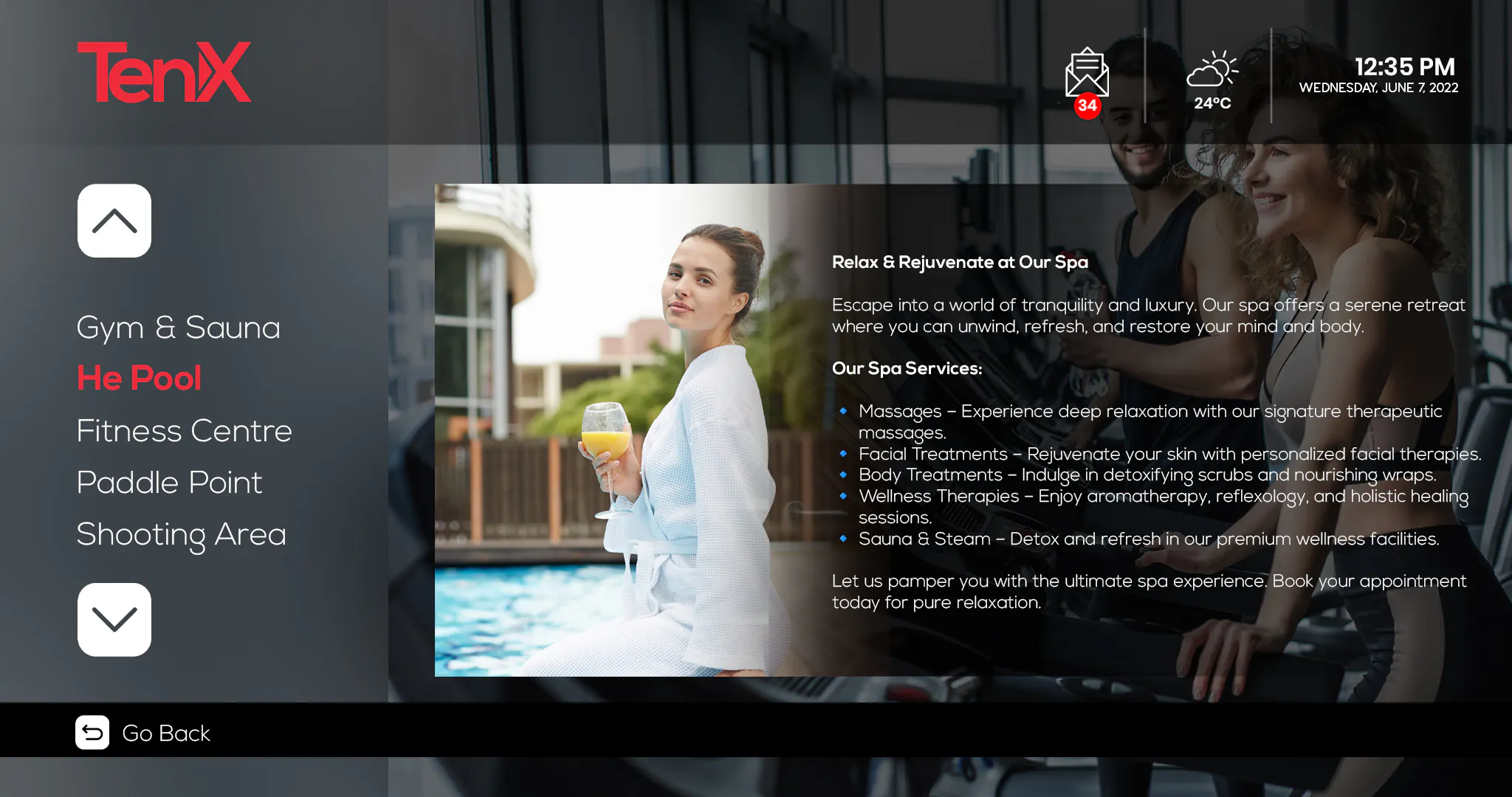 IPTV Software UI For Hotel Amenities